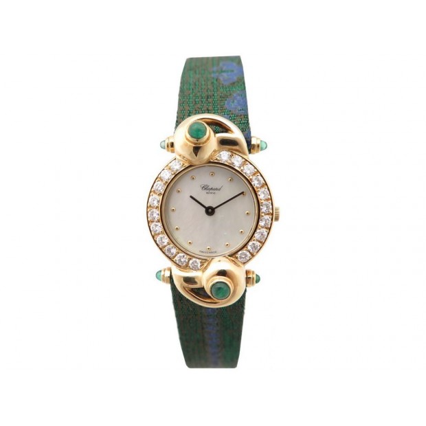 NEUF MONTRE CHOPARD 441815899 OR DIAMANTS EMERAUDE 