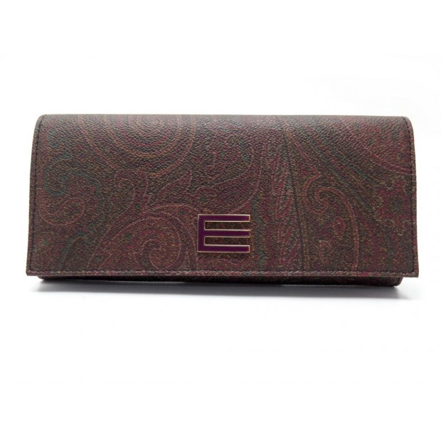 NEUF PORTEFEUILLE ETRO COMPAGNON 1A554 TOILE BORDEAUX + BOITE CANVAS WALLET 380€