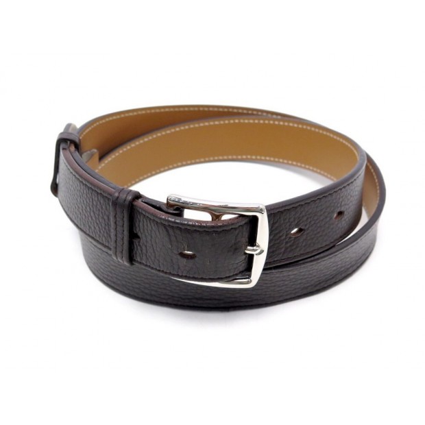 CEINTURE HERMES ETRIVIERE 32 T95 EN CUIR TAURILLON CLEMENCE MARRON BELT 675€