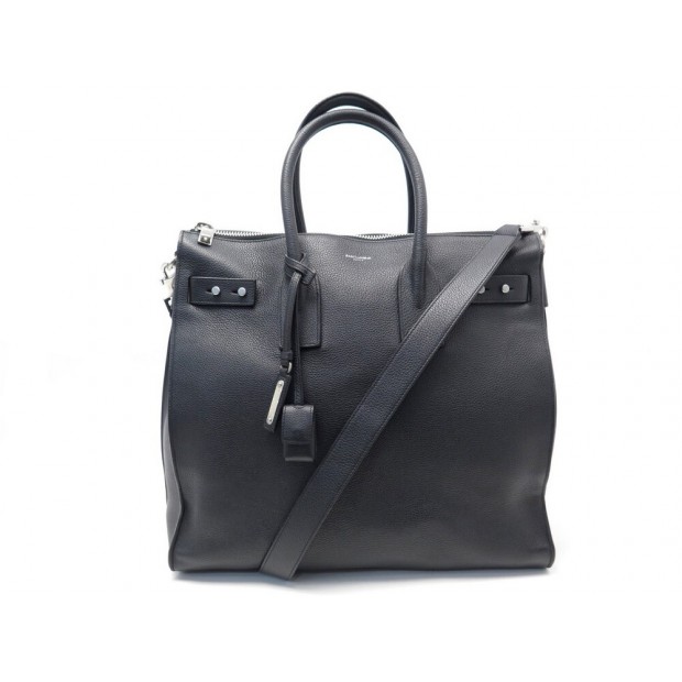 SAC A MAIN YVES SAINT LAURENT DE JOUR NOIR NORTH/SOUTH 480583 CUIR HANDBAG 1990€