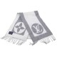 NEUF ECHARPE LOUIS VUITTON CARDIFF MONOGRAM M70484 LAINE GRIS BOITE SCARF 315€