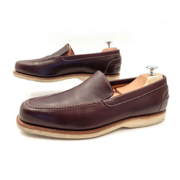 CHAUSSURES JOHN LOBB MIAMI 10.5E 44 44.5 MOCASSINS EN CUIR MARRON SHOES 1095€