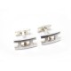 BOUTONS DE MANCHETTE HERMES H EN ARGENT MASSIF 925 + BOITE SILVER CUFFLINKS 435€