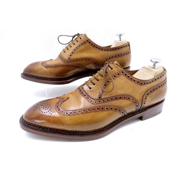 CHAUSSURES SANTONI RICHELIEU BOUTS FLEURIS 5428 10.5 44.5 45 FR CUIR SHOES 690€