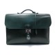 SACOCHE CARTABLE HERMES SAC A DEPECHES 3 SOUFFLETS CUIR BOX VERT BRIEFCASE 5800€