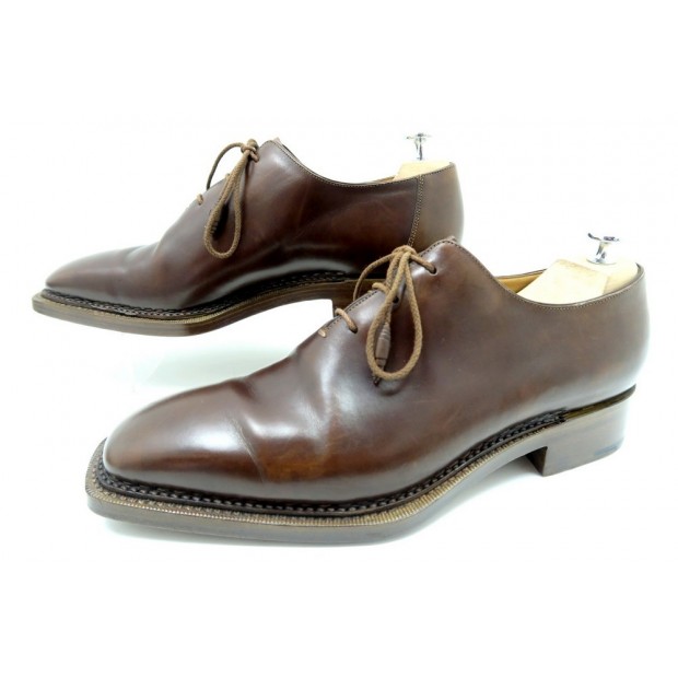 CHAUSSURES SANTONI RICHELIEU 4956 ONE CUT 10.5 IT 44.5 45 FR CUIR SHOES 695€