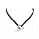 COLLIER HERMES GLENAN 42 CM BRACELET DOUBLE TOUR T20 CORDON NOIR ET ARGENT 295€