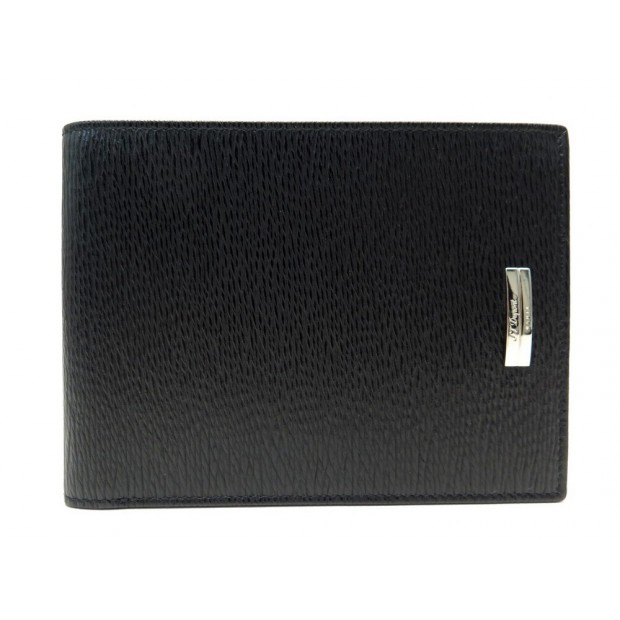 PORTEFEUILLE ST DUPONT EN CUIR NOIR PORTE CARTES BLACK LEATHER WALLET 270€