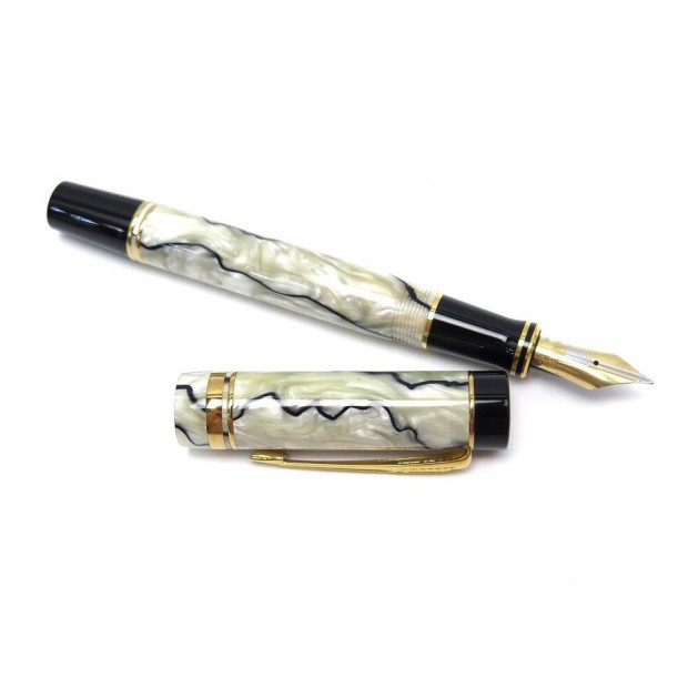 NEUF STYLO PLUME PARKER DUOFOLD INTERNATIONAL EN RESINE NACRE + ECRIN PEN 585€