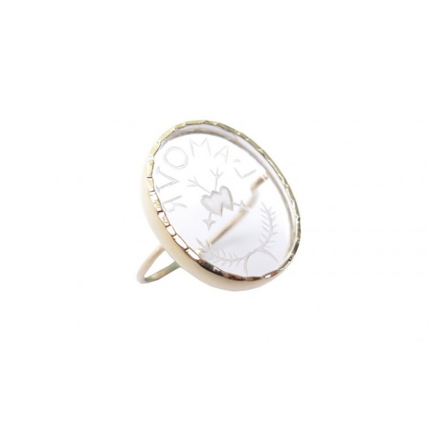 NEUF BAGUE PASCALE MONVOISIN L'AMOUR 53 OR JAUNE 9K CRISTAL BOITE GOLD RING 525€