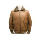 MANTEAU ZILLI BLOUSON M 48 EN CUIR MOUTON RETOURNE CAMEL COL FOURRE JACKET COAT