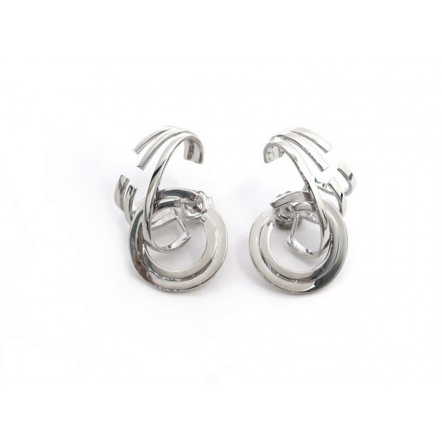 NEUF BOUCLES D'OREILLES SIBYLLE VON MUNSTER OPEN CIRCLE OR BLANC + ECRIN 4150€