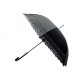 NEUF PARAPLUIE CHANEL BORDURE DENTELLE COTON NOIR OMBRELLE NEW BLACK UMBRELLA