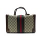 VINTAGE SAC A MAIN DE VOYAGE GUCCI VANITY TOILE GG SUPREME BANDE WEB CASE BAG