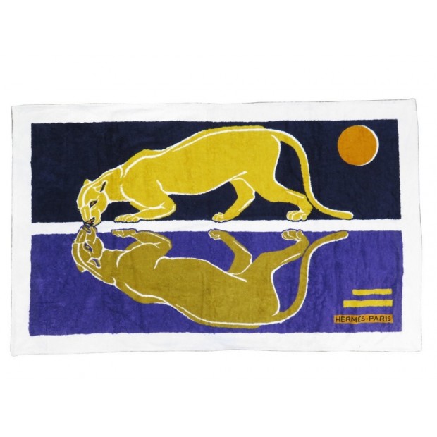 NEUF TAPIS DE PLAGE HERMES LA LIONNE S'ABREUVANT SERVIETTE BEACH TOWEL 450€