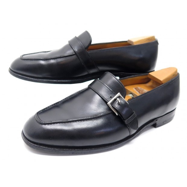 CHAUSSURES JOHN LOBB SHAW 8E 42 MOCASSINS A BOUCLE CUIR NOIR + EMBAUCHOIRS 1275€