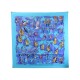 NEUF FOULARD HERMES CONCERTO JEAN LOUIS CLERC SOIE BLEU + BOITE SILK SCARF 375€