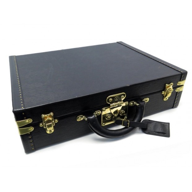 VINTAGE ATTACHE CASE LOUIS VUITTON PRESIDENT EN CUIR EPI NOIR BRIEFCASE 8750€