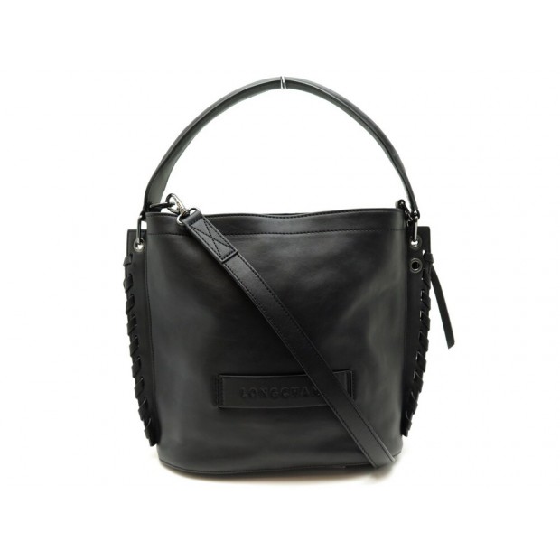 NEUF SAC A MAIN LONGCHAMP 3D L2084HSL001 EN CUIR NOIR BANDOULIERE HAND BAG 610€