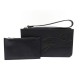 NEUF POCHETTE LONGCHAMP CHEVAL + PORTE CARTES MONNAIE BAXI CUIR NOIR POUCH 165€