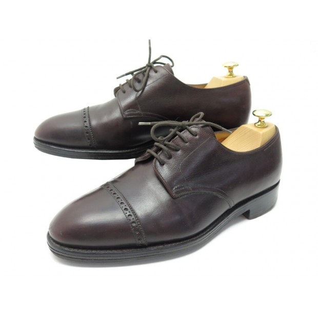 CHAUSSURES JOHN LOBB RUSSEL 8E 42 DERBY EN CUIR MARRON + EMBAUCHOIRS SHOES 1080€