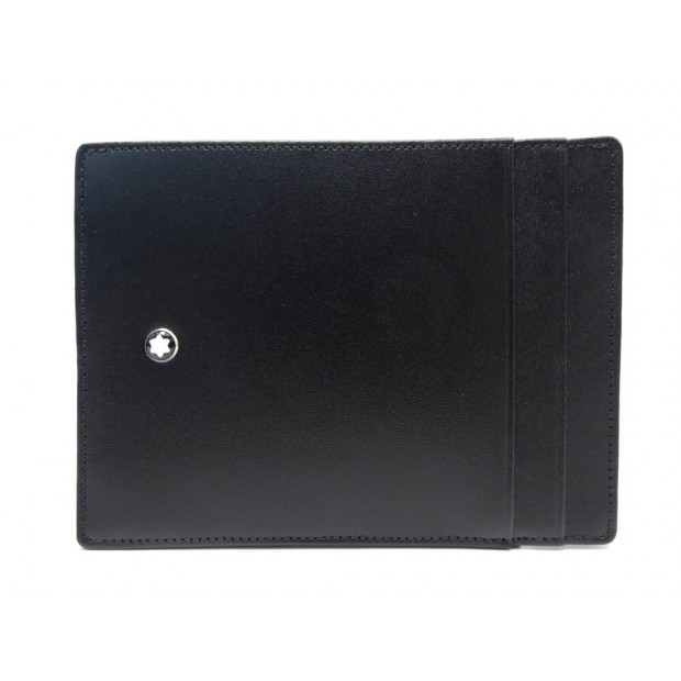 NEUF PORTE CARTES MONTBLANC MEISTERSTUCK 4CC PAPIER 2665 CUIR NOIR + BOITE 160€