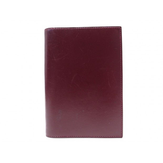 COUVERTURE AGENDA HERMES SIMPLE GM CUIR ROUGE BORDEAUX + BOITE DIARY COVER 342€