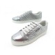 NEUF CHAUSSURES PRADA BASKETS 1E3441 CUIR ARGENTE 37 SNEAKERS + BOITE SHOES 590€