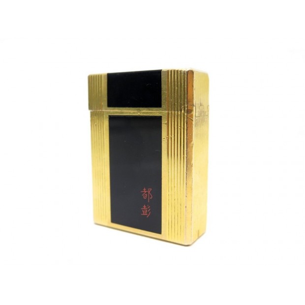 BRIQUET ST DUPONT PLAQUE OR LAQUE DE CHINE SYMBOLES CHINOIS GOLD LACQUER LIGHTER