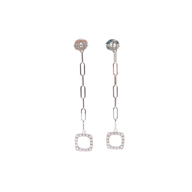 NEUF BOUCLES D'OREILLES DINH VAN IMPRESSION OR BLANC DIAMANTS + BOITE EARRINGS