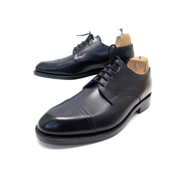 NEUF CHAUSSURES JOHN LOBB DERBY APPLEBY BOUT DROIT 8E 42 CUIR NOIR SHOES 1465€