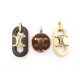 LOT DE 3 PENDENTIFS CELINE LOGO MEDAILLON BOIS ET VERMEIL PLAQUE OR PENDANT