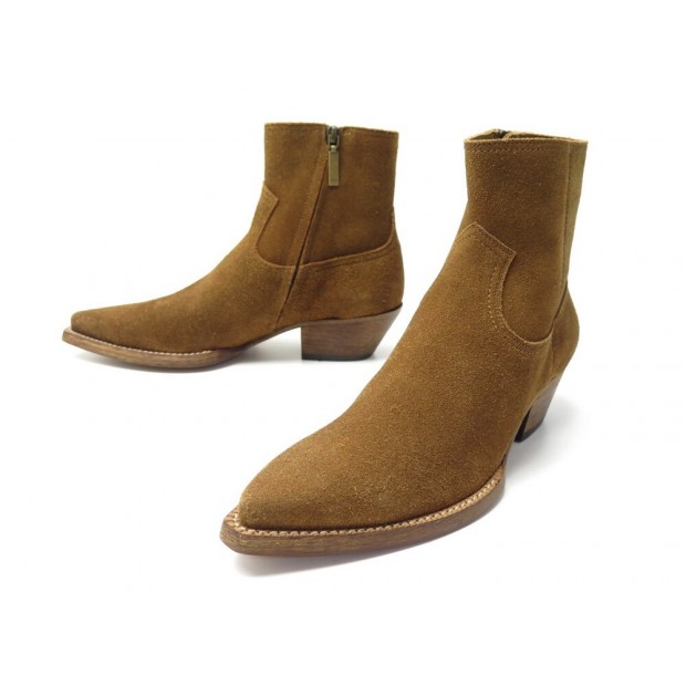 NEUF CHAUSSURES SAINT LAURENT BOTTINES LUKAS 530824 40 IT 41 FR DAIM SHOES 795€