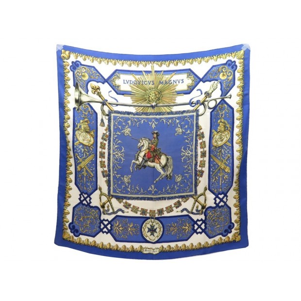 FOULARD HERMES LUDOVICUS MAGNUS DE LA PERIERE CARRE 90 EN SOIE SILK SCARF 385€