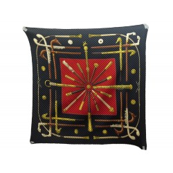 NEUF FOULARD HERMES CANNES ET POMMEAUX PERRIERE CARRE 90 PLISSE SOIE SCARF 385€