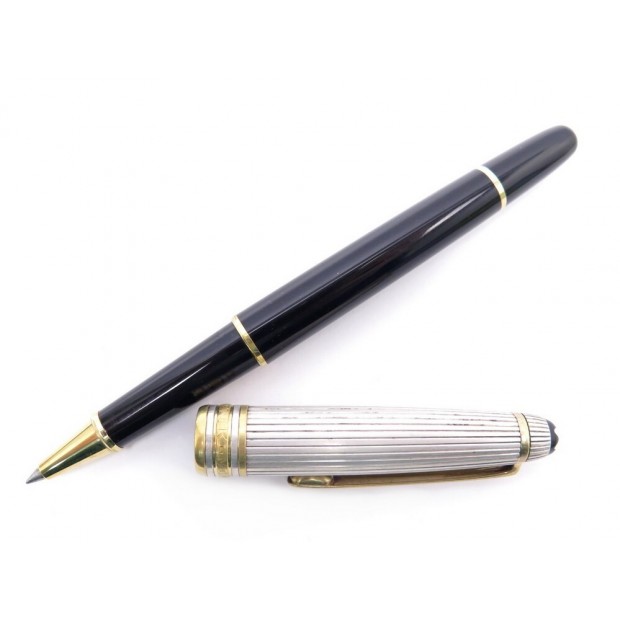 STYLO BILLE MONTBLANC SOLITAIRE DOUE HOMMAGE A MOZART ARGENT MASSIF ROLLERBALL