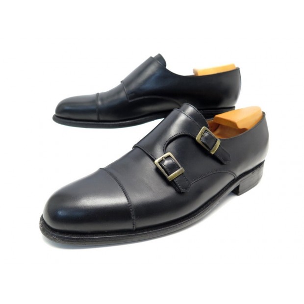 CHAUSSURES JM WESTON MOCASSINS 537 BI BOUCLE 8.5C 42.5 EN CUIR NOIR SHOES 965€