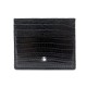 NEUF PORTE CARTES MONTBLANC MEISTERSTUCK 116296 EN CUIR FACON LEZARD NOIR 150€