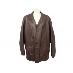 VESTE LORO PIANA BLOUSON XXL 52 EN CUIR MARRON VESTE LEATHER JACKET COAT