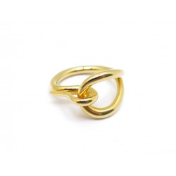 ANNEAU DE FOULARD HERMES JUMBO EN METAL DORE PLAQUE OR CARRE SCARF RING 215€