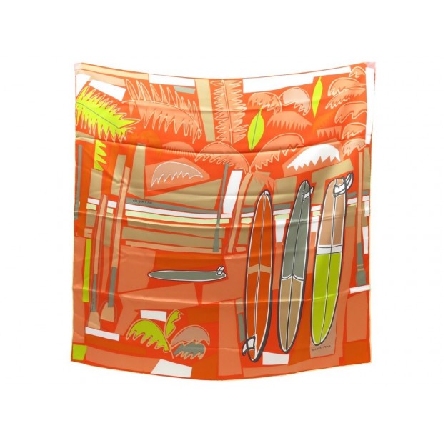 NEUF FOULARD HERMES SEA SURF & FUN JARDIN CARRE 90 SOIE + BOITE SILK SCARF 385€