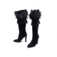 CHAUSURES HERMES BOTTES RAYA 39 EN DAIM NOIR FOURRURE SUEDE BOOTS SHOES 3000€