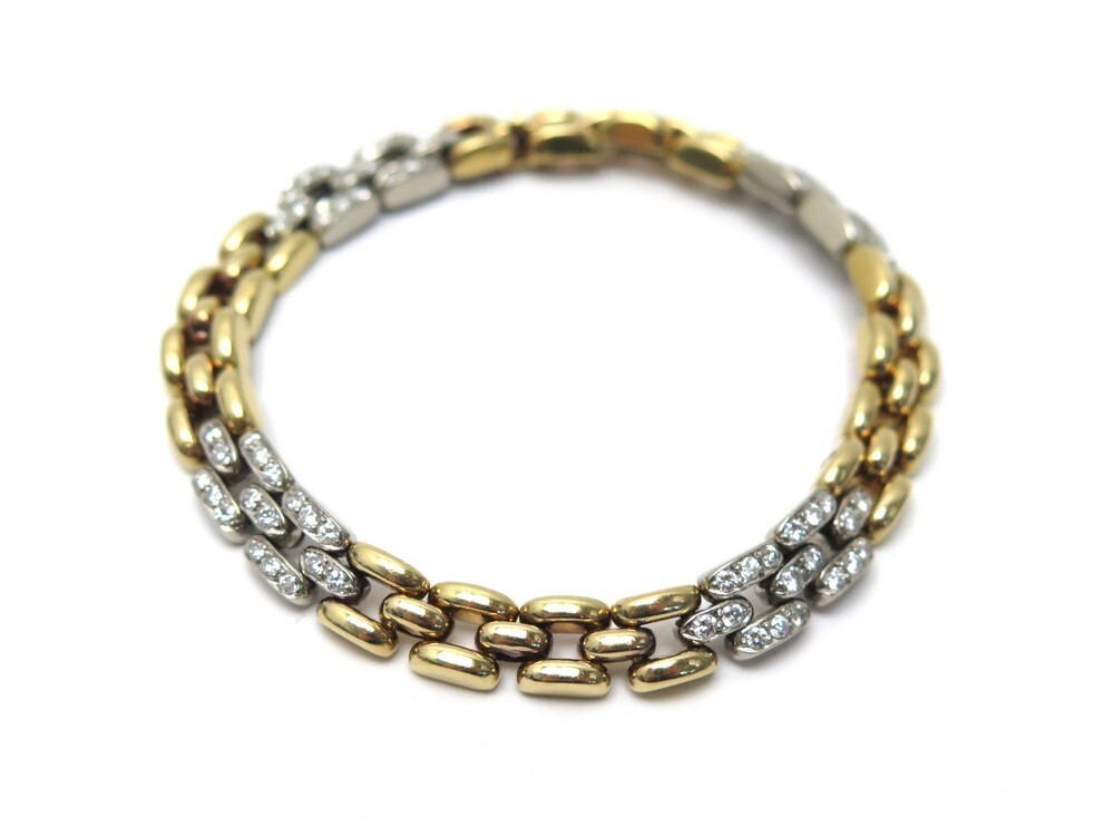 bracelet cartier maille panthere en or jaune gris