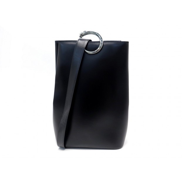 NEUF SAC A MAIN DOS CARTIER PANTHERE CUIR NOIR BANDOULIERE BACKPACK HANDBAG 835€