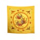 FOULARD HERMES NIKKO RYBALTCHENKO CARRE 90 EN SOIE JAUNE + BOITE SILK SCARF 385€