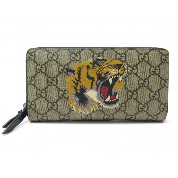 PORTEFEUILLE GUCCI SUPREME GG IMPRIME TIGRE 451273 PORTE MONNAIE WALLET 520€