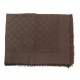 CHALE LOUIS VUITTON MONOGRAM 402336 EN SOIE LAINE MARRON SILK SCARF SHAWL 435€