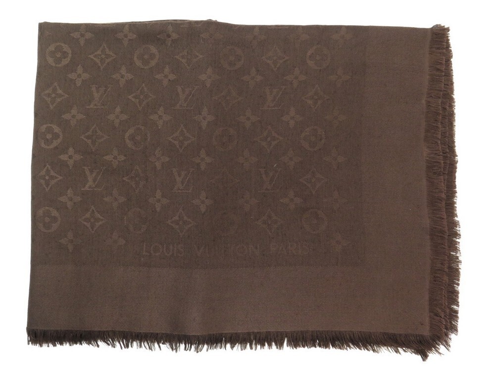 chale louis vuitton monogram 402336 en soie laine