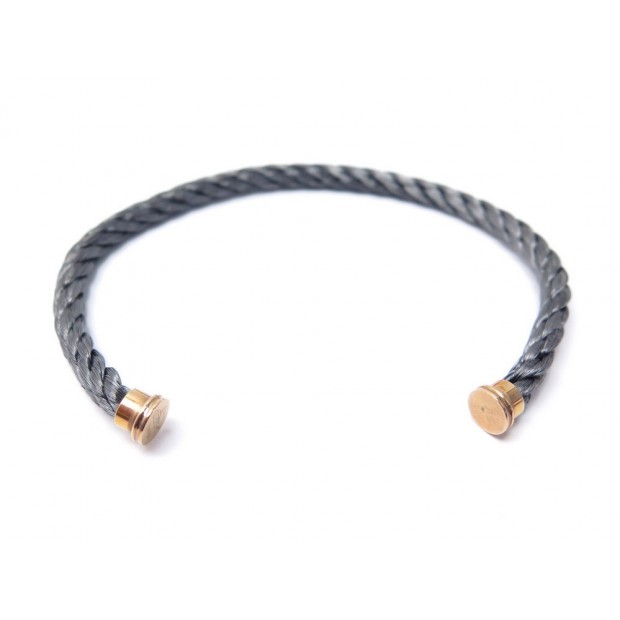 NEUF CABLE FRED POUR BRACELET FORCE 10 GM GRIS 17 CM PLAQUE OR ROSE + ETUI 330€