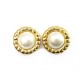 VINTAGE BOUCLES D'OREILLES CHANEL PERLE & METAL DORE PERLS GOLDEN EARRINGS 590€